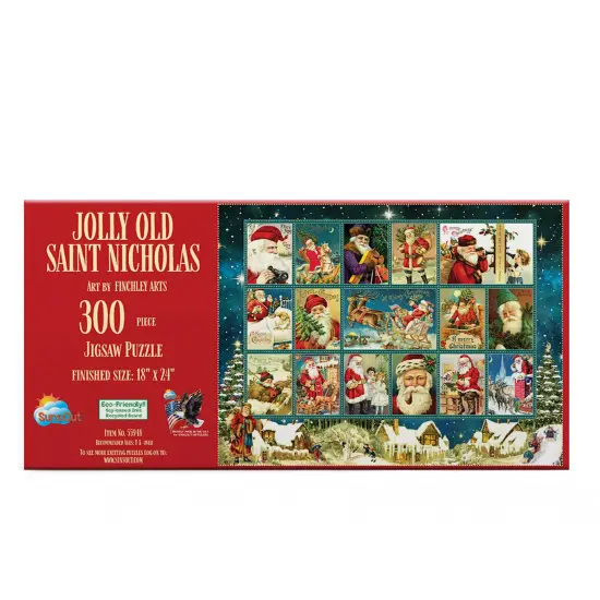 Sunsout Jolly Old Saint Nicholas 300 pc Christmas Jigsaw Puzzle 55948 {4}