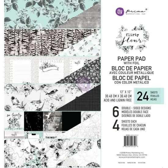 Prima Marketing Inc 12x12 Flirty Fleur Paper Pad 655350597528 {1}