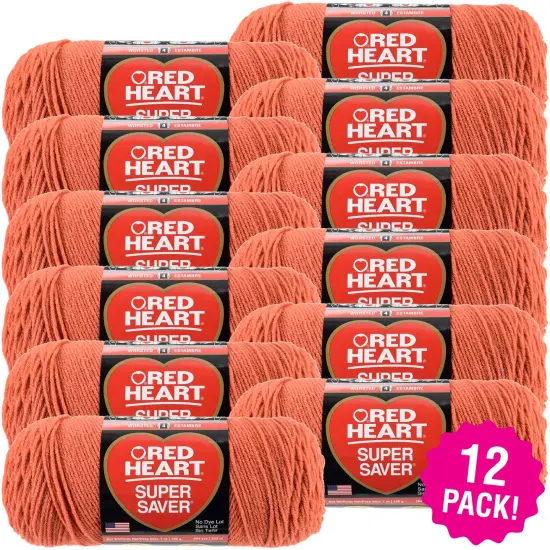 Multipack of 12 - Red Heart Super Saver Yarn-Coral {1}