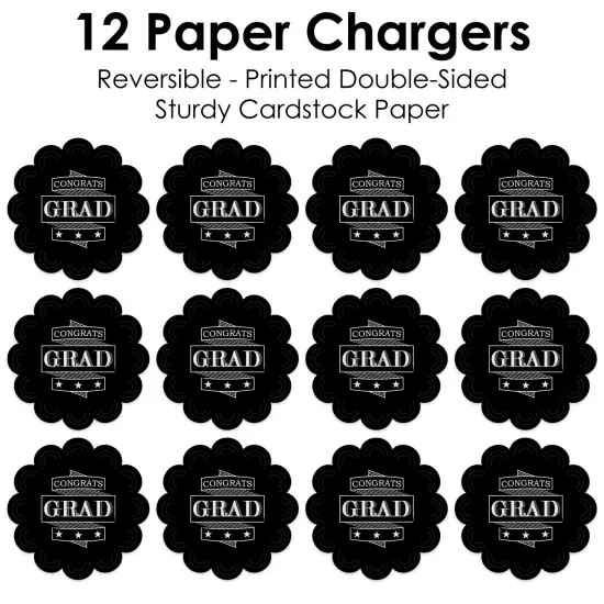 Big Dot of Happiness Graduation Cheers - Graduation Party Round Table Decorations - Paper Chargers - Place Setting For 12 {7}