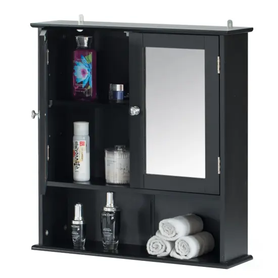 Mirror Wall Mounted Cabinet For the Bathroom and Vanity with Adjustable Shelves Gray {6}