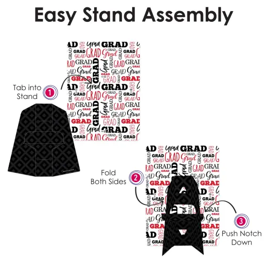 Big Dot of Happiness Red Graduation Party Centerpieces - 4x6 Picture Display - Paper Photo Frames - Set of 12 {7}