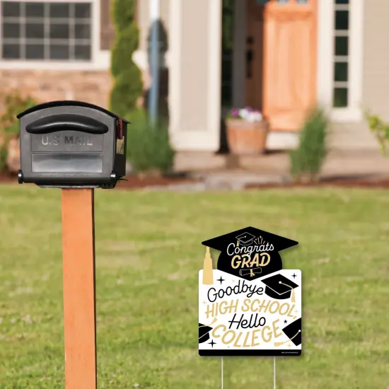 Big Dot of Happiness Hello College Graduation Party Yard Sign - Outdoor Lawn Sign - 1 Piece {3}
