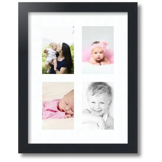 ArtToFrames Collage Photo Picture Frame with 4 - 4x6 inch Openings, Framed in Black with Over 62 Mat Color Options and Regular Glass (CSM-3926-2) {7}