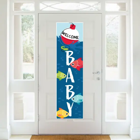 Big Dot of Happiness Let's Go Fishing - Fish Themed Baby Shower Front Door Decoration - Vertical Banner {3}