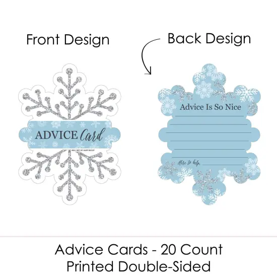 Big Dot of Happiness Winter Wonderland - Wish Card Snowflake Holiday Party and Winter Wedding Activities - Shaped Advice Cards Game - Set of 20 {4}