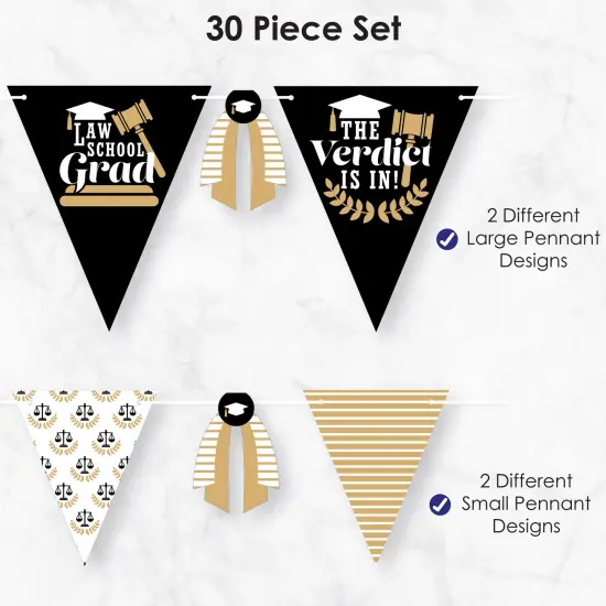 Big Dot of Happiness 30 Piece Law School Graduation Party Pennant Triangle Banner {6}