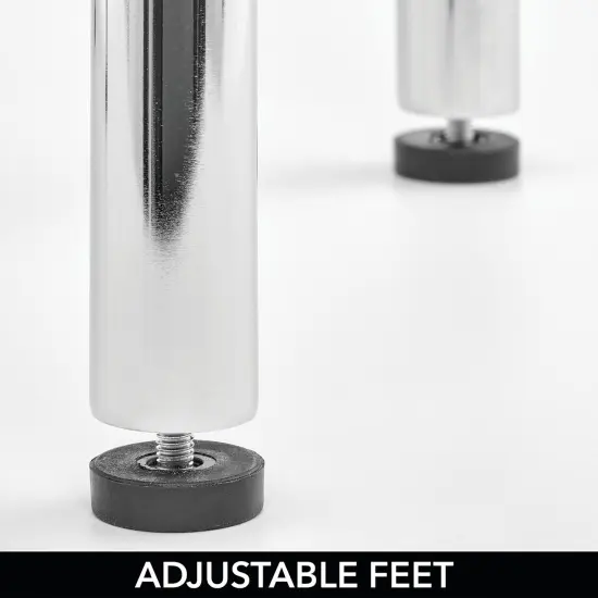 mDesign Glass Corner 4-Tier Storage Organizer Tower Cabinet {3}