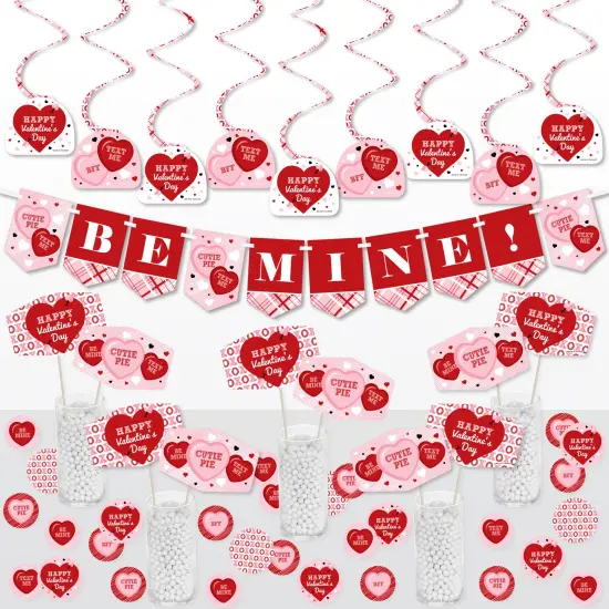 Big Dot of Happiness Conversation Hearts - Valentine&rsquo;s Day Party Supplies Decoration Kit - Decor Galore Party Pack - 51 Pieces {1}