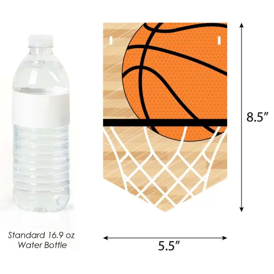 Big Dot of Happiness Nothin' but Net - Basketball - Baby Shower or Birthday Party Bunting Banner - Party Decorations - Swish Nothin' but Net {3}
