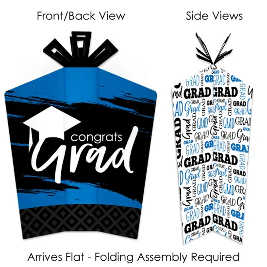 Big Dot of Happiness Blue Graduation Table Decorations - Party Fold and Flare Centerpieces - 10 Count {4}