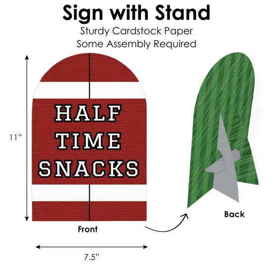 Big Dot of Happiness End Zone - Football - DIY Baby Shower or Birthday Party Concession Signs - Snack Bar Decorations Kit - 50 Pieces {6}