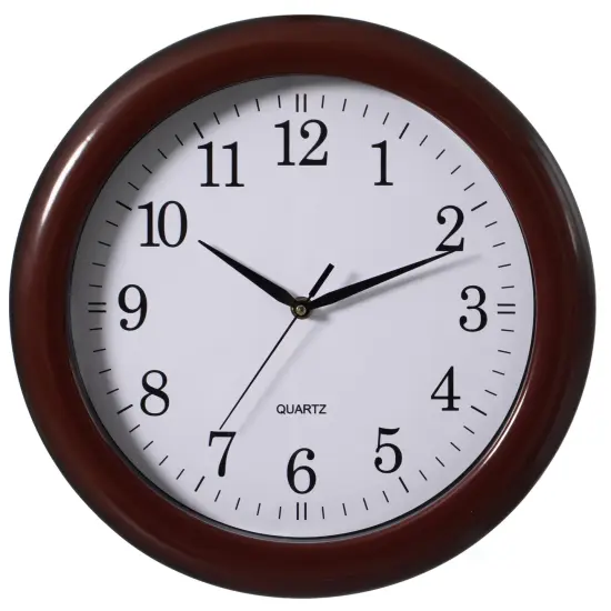13.75 Inch Plastic Round Battery Operated Simple Modern Wall Clock - Office, ClassRoom, Livingroom, Dining Room, Bedroom and Kitchen Wall Decor {8}