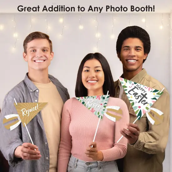 Big Dot of Happiness Religious Easter - Triangle Christian Holiday Party Photo Props - Pennant Flag Centerpieces - Set of 20 {6}