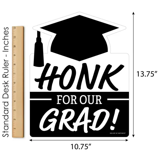 Big Dot of Happiness Honk for Our Graduate - Grad Outdoor Lawn Sign - Graduation Party Yard Sign - 1 Piece {6}