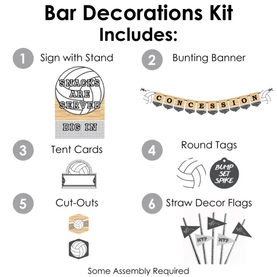 Big Dot of Happiness Bump, Set, Spike - Volleyball - DIY Baby Shower or Birthday Party Concession Signs - Snack Bar Decorations Kit - 50 Pieces {4}