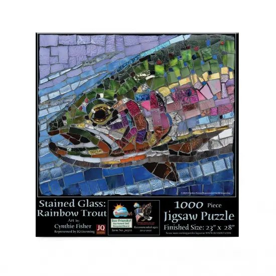 Sunsout Stained Glass Rainbow Trout 1000 pc Jigsaw Puzzle 70711 {4}
