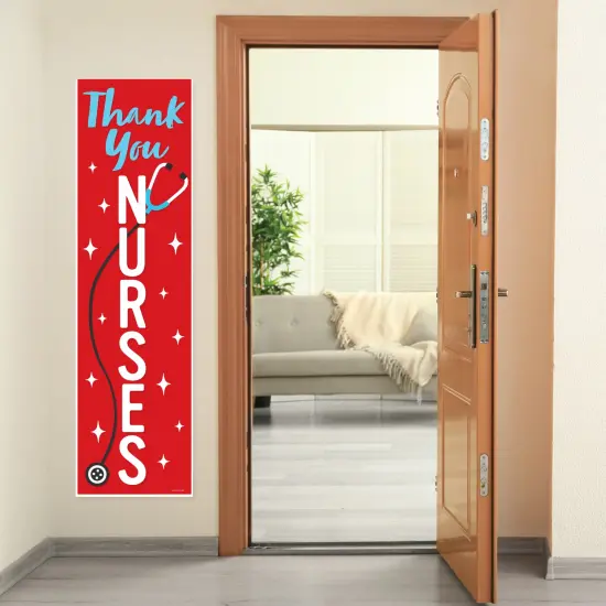 Big Dot of Happiness Thank You Nurses - Nurse Appreciation Week Front Door Decoration - Vertical Banner {7}