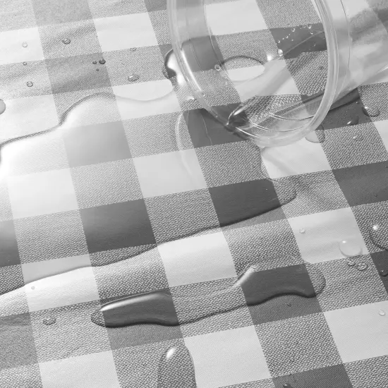 Lann's Linens Vinyl Tablecloth with Flannel Backing, Patterned - Fitted Waterproof Table Cover for Indoor / Outdoor Use {4}