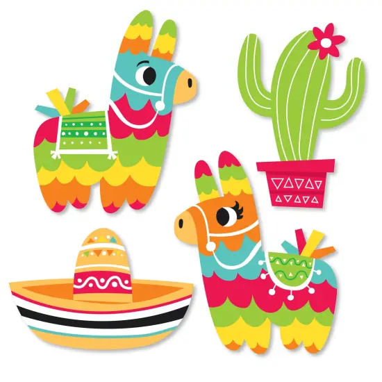 Big Dot of Happiness Pinata Party - DIY Shaped Colorful Fiesta Cut-Outs - 24 Count {1}
