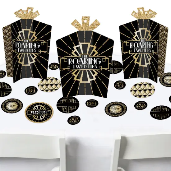 Big Dot of Happiness Roaring 20&rsquo;s - 1920s Art Deco Jazz Party Decor and Confetti - Terrific Table Centerpiece Kit - Set of 30 {1}