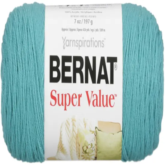 Bernat Super Value Aqua Yarn - 3 Pack of 198g/7oz - Acrylic - 4 Medium (Worsted) - 426 Yards - Knitting/Crochet {2}