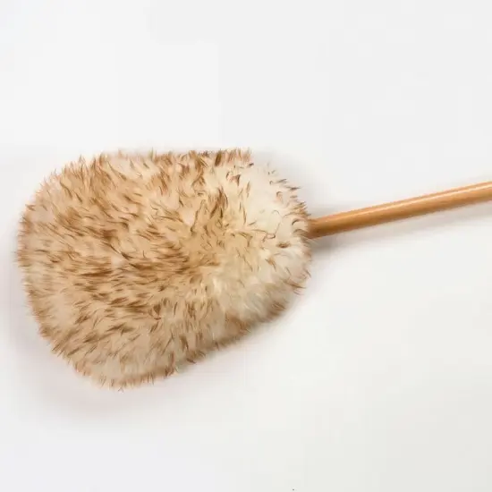 Lamb's Wool Wedge Mop for Floor or Ceiling Natural Lanolin Dust Magnet USA Made {4}
