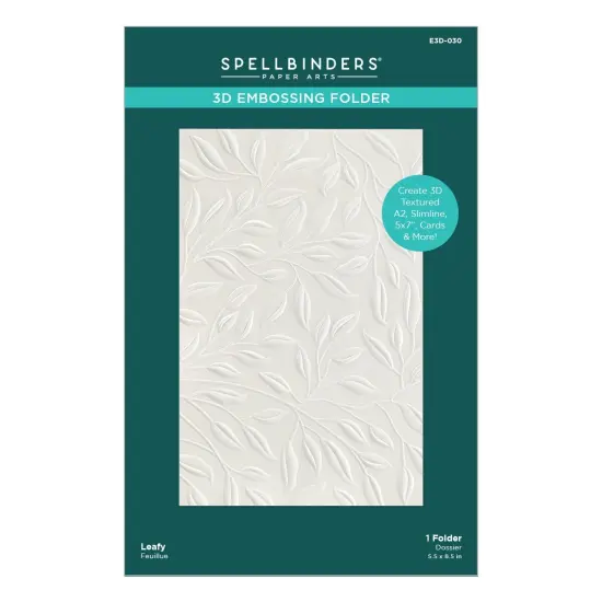 Spellbinders 3D Embossing Folder 5.5"X8.5"-Leafy {1}