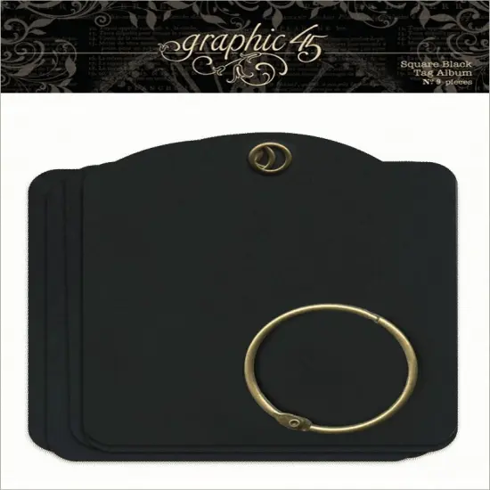 Graphic 45 Staples Square Tag Album 4.5"X5"-Black {1}