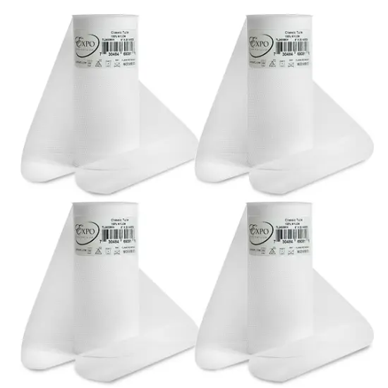 Pack of 4 Premium Matte Tulle Spool of 6-inch X 25 Yards Emerald {2}