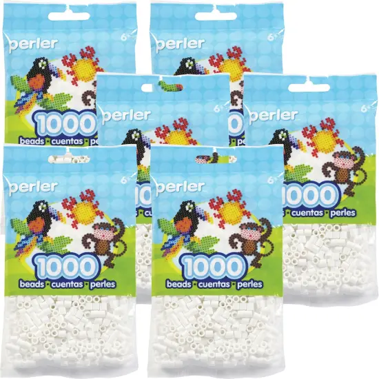 Multipack of 06 - Perler Beads 1,000/Pkg-White {1}