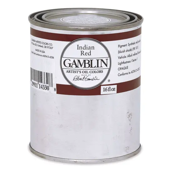 Gamblin Artist's Oil Color - India Red, 16 oz Can {1}