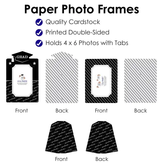 Big Dot of Happiness Graduation Cheers - Graduation Party 4x6 Picture Display - Paper Photo Frames - Set of 12 {6}