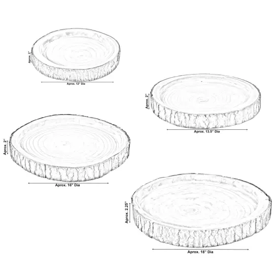 Wood Tree Bark Indented Display Tray Serving Plate Platter Charger {5}
