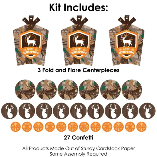 Big Dot of Happiness Gone Hunting - Deer Hunting Camo Baby Shower or Birthday Party Decor and Confetti - Terrific Table Centerpiece Kit - Set of 30 {4}