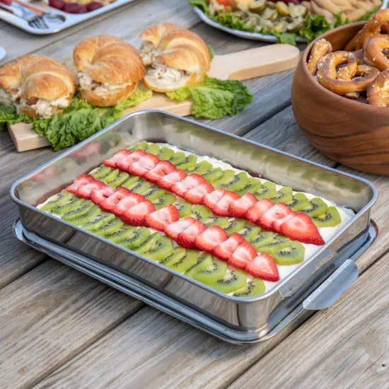 Lehman's Heavy-Duty Stainless Steel Cake Pan With Snap-On Lid {7}