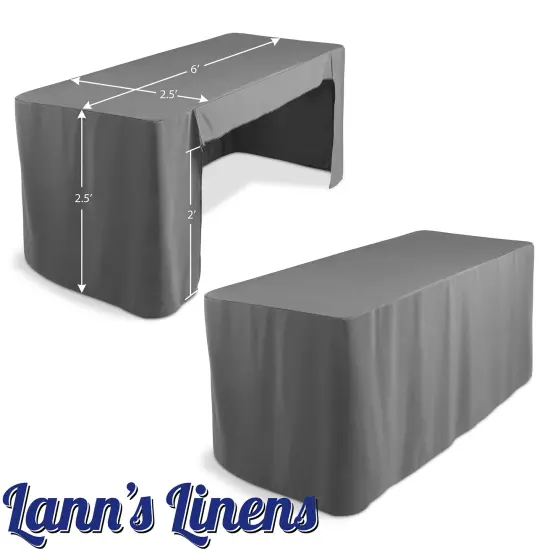 Lann's Linens Premium 6' Trade Show Table Cover - Open Back Fitted Tablecloth {6}