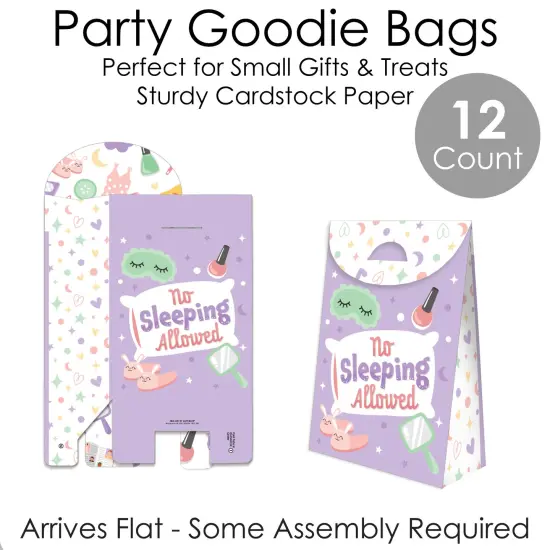 Big Dot of Happiness Pajama Slumber Party - Girls Sleepover Birthday Gift Favor Bags - Party Goodie Boxes - Set of 12 {7}