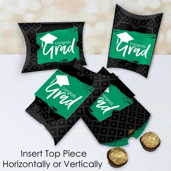 Big Dot of Happiness Green Grad - Best is Yet to Come - Favor Gift Boxes - Green Graduation Party Large Pillow Boxes - Set of 12 {4}