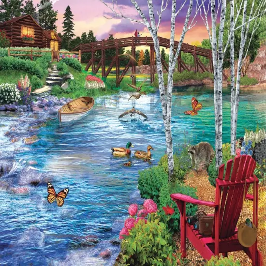 Sunsout Bridge Fishing 300 pc Jigsaw Puzzle 31418 {1}