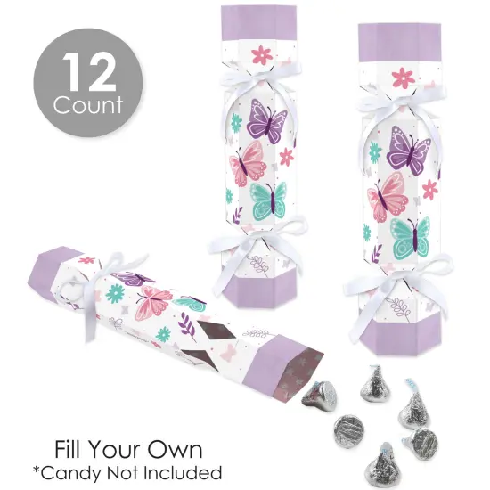 Big Dot of Happiness Beautiful Butterfly - No Snap Floral Baby Shower or Birthday Party Table Favors - DIY Cracker Boxes - Set of 12 {4}