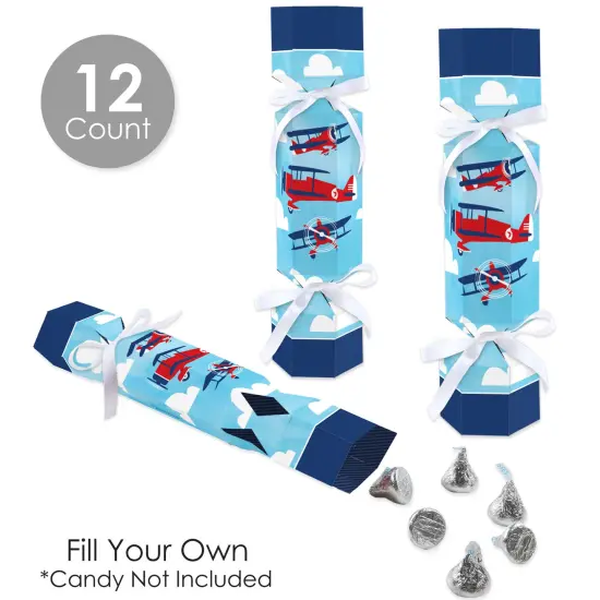 Big Dot of Happiness Taking Flight - Airplane - No Snap Vintage Plane Baby Shower or Birthday Party Table Favors - DIY Cracker Boxes - Set of 12 {4}