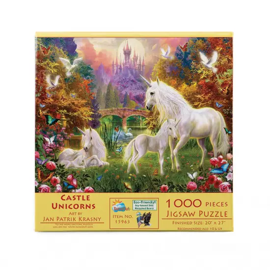 Sunsout Castle Unicorns 1000 pc Jigsaw Puzzle 15963 {4}