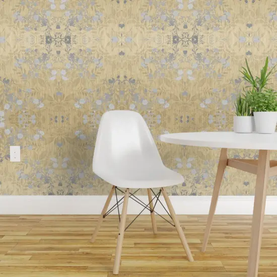 Peel & Stick Wallpaper 2FT Wide Vines Wallpaper Damask Brambles Custom Removable Wallpaper by Spoonflower {1}