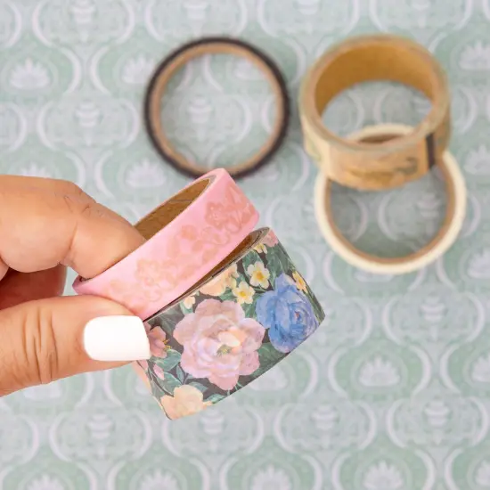 Maggie Holmes Parasol Washi Tape 7/Pkg-W/Gold Foil Accents {4}