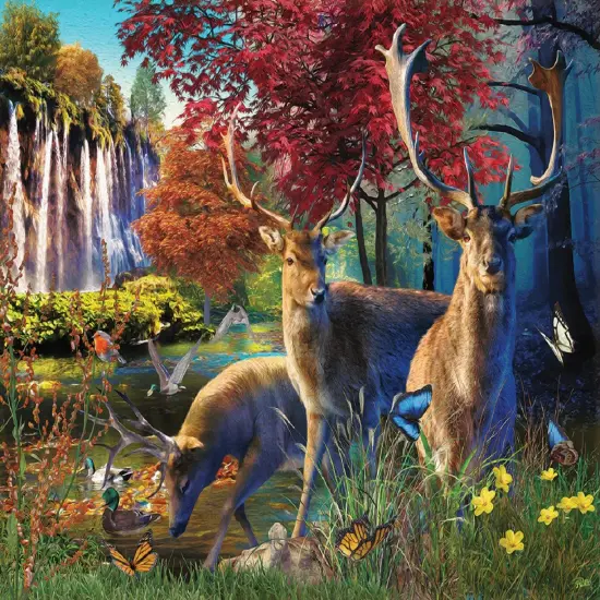 Sunsout Elk Pond 1000 pc Jigsaw Puzzle 42330 {1}