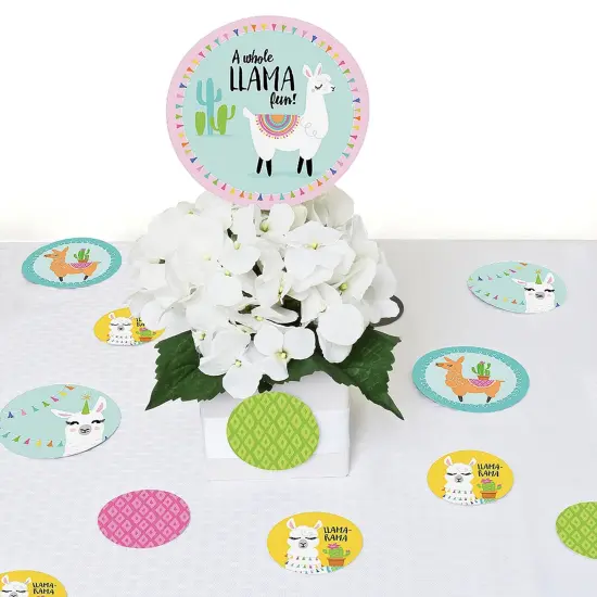 Big Dot of Happiness Whole Llama Fun - Llama Fiesta Baby Shower or Birthday Party Giant Circle Confetti - Party Decorations - Large Confetti 27 Count {7}