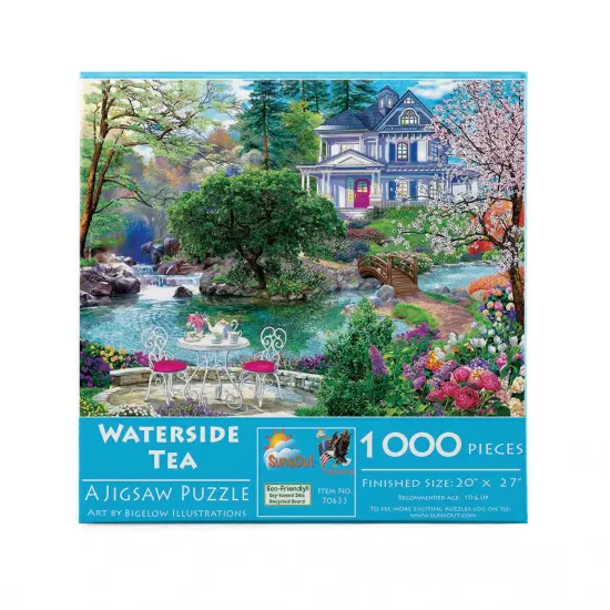 Sunsout Waterside Tea 1000 pc Jigsaw Puzzle 70633 {4}