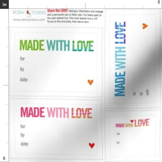 Various Fabrics by the Yard or Fat Quarter Quilt & Love Label Sewing Custom Printed Fabric by Spoonflower {4}