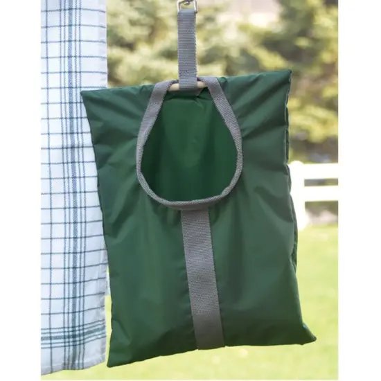 Amish-Made Clothespin Laundry Bag Heavy-Duty and Waterproof 15" x 11.5" Green {5}